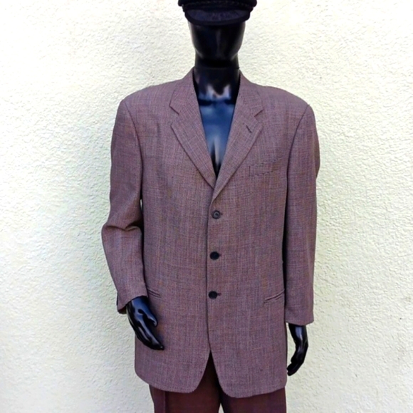 MANI, GIORGIO ARMANI MEN'S VINTAGE PURE WOOL (3) BUTTON LUXURY BLAZER - Picture 1 of 17